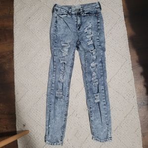 Mudd Distressed Light Acid Wash Skinny Jeans